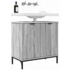 Image de vidaXL Meuble de Lavabo de Salle de Bain avec Stockage Gris Sonoma, Meuble de Salle de Bain Moderne, Rangement pour lavabo rectangulaire, Bois Durable, Porte à charnière