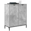 Image de vidaXL Buffet Gris béton 69,5 x 33 x 82 cm Bois d'ingénierie, Rangement pour Salle à Manger, Buffet rectangulaire, Bois Composite, Portes à charnières, Solution compacte, Jambes en métal