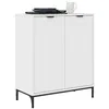 Image de vidaXL Buffet Blanc Brillant 69,5 x 33 x 82 cm Bois d'ingénierie, Rangement Salle à Manger, Buffet Rectangulaire Moderne, Meuble Bois, Porte À Charnière, Compact pour Intérieur