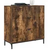 Image de vidaXL Buffet Chêne fumé 79,5 x 33 x 82 cm Bois d'ingénierie, Buffet Moderne pour Cuisine, Solutions de Rangement élégantes, Cabinet Pratique, Niveaux Ajustables