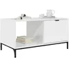 Image de vidaXL Table Basse Blanc Brillant 90 x 49 x 46 cm Bois d'ingénierie, Table Basse rectangulaire élégante, Meuble Moderne pour Le Salon, pièce Centrale Fonctionnelle, Design Compact avec Rangement
