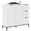 Image de vidaXL Buffet avec tiroir Blanc 89,5 x 33 x 82 cm Bois d'ingénierie, Buffet Moderne, Grand rangements, Meuble rectangulaire, placards Ajustables, étagères Pratiques