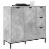 Image de vidaXL Buffet Gris béton 89,5 x 33 x 82 cm Bois d'ingénierie, Buffet Moderne, Grand rangements, Meuble rectangulaire, placards Ajustables, étagères Pratiques