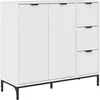 Image de vidaXL Buffet Blanc Brillant 89,5 x 33 x 82 cm Bois d'ingénierie, Buffet rectangulaire Moderne, Rangement Efficace, Meuble Chic Minimaliste, élégance dans la Salle à Manger