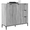 Image de vidaXL Buffet Sonoma Gris 89,5 x 33 x 82 cm Bois d'ingénierie, Buffet Moderne, Grand rangements, Meuble rectangulaire, placards Ajustables, étagères Pratiques