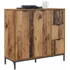 Image de vidaXL Buffet Bois Ancien 89,5 x 33 x 82 cm Bois d'ingénierie, Buffet Moderne, Grand rangements, Meuble rectangulaire, placards Ajustables, étagères Pratiques