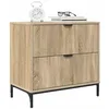 Image de vidaXL Table de Chevet avec tiroir Chêne Sonoma 63,5 x 36 x 61 cm, Rangement spacieux, Table de Nuit compacte, Style Moderne, Surface décorative pour Une Chambre Minimaliste