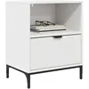 Image de vidaXL Cabinet de Chevet Blanc 49 x 36 x 61 cm Bois d'ingénierie, Table de Nuit Rustique, Pratique et Gain de Place, Meuble d'intérieur pour Le Rangement