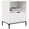 Image de vidaXL Cabinet de Chevet 2 pcs Blanc Brillant 49 x 36 x 61 cm, Table de Nuit Rustique, Pratique et Gain de Place, Meuble d'intérieur pour Le Rangement