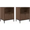 Image de vidaXL Cabinet de Chevet 2 pcs Chêne Marron 49 x 36 x 61 cm, Table de Nuit Rustique, Pratique et Gain de Place, Meuble d'intérieur pour Le Rangement