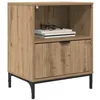 Image de vidaXL Cabinet de Chevet avec tiroir chêne Artisanal 49 x 36 x 61 cm, Table de Nuit Rustique, Pratique et Gain de Place, Meuble d'intérieur pour Le Rangement