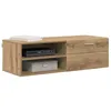 Image de vidaXL Cabinet en Bois avec tiroir Chêne artisanal 100,5 x 39 x 30 cm, Cabinet en bois rectangulaire élégant, solution de rangement pratique pour chez soi, bureau, style moderne