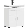 Image de vidaXL Ensemble d'armoire de Salle de Bain Tulum Blanc 60 x 34 x 63 cm