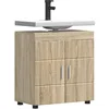 Image de vidaXL Ensemble d'armoire de salle de bain TULUM Chêne Sonoma, Armoire de Salle de Bain Rectangulaire Moderne, Solution Durable, Rangement Spacieux et Pratique