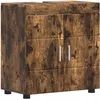 Image de vidaXL Ensemble d'armoire de salle de bain TULUM Chêne fumé, Armoire de Salle de Bain Rectangulaire Moderne, Solution Durable, Rangement Spacieux et Pratique