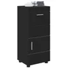 Image de vidaXL Ensemble d'armoire de salle de bain avec tiroir TULUM Noir, Armoire de Salle de Bain Rectangulaire Moderne, Solution Durable, Rangement Spacieux et Pratique
