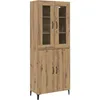 Image de vidaXL Haut Armoire 2 pcs Chêne Artisanal Bois d'ingénierie, Mobilier Élégant, Buffet Moderne, Étagère Rectangulaire, Meuble Pratique, Design Résistant, Solution de Rangement Spacieuse