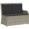 Image de vidaXL Banc de Jardin avec Coussin Gris Clair polyrotin,
