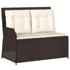 Image de vidaXL Banc de Jardin Marron polyrotin, Banc rectangulaire Moderne pour Jardin et terrasse, Fauteuil inclinable, relaxez-Vous avec Positions Multiples