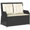 Image de vidaXL Banc de Jardin Noir polyrotin, Jardin et Terrasse, Mobilier Rectangulaire en Rattan, Sièges Extérieurs Compacts, Banc Relaxant