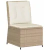 Image de vidaXL Canapé de Jardin avec Coussin Noir et Blanc crème polyrotin,