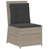 Image de vidaXL Canapé de Jardin avec Coussin Gris Clair polyrotin,