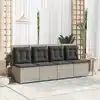 Image de vidaXL Canapé de jardin avec coussin Gris clair polyrotin