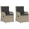 Image de vidaXL Banc de Jardin 2 pcs Gris Clair polyrotin, Transat réglable et Solide pour Jardin, Un mobilier stylé pour terrasse, Banc inclinable résistant aux intempéries