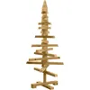 Image de vidaXL Arbre de Noël en Bois Marron 90 cm Bois Massif en pin, Salon, Arbre de Noël Moderne, déco Festive Rustique, Support créatif en Bois, idées déco saisonnières DIY
