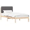 Image de vidaXL Cadre de lit avec tête de lit rembourrée Gris foncé 80 x 200 cm, Cadre de lit rectangulaire Moderne, tête de lit rembourrée, mobilier Minimaliste, Ensemble en Bois élégant