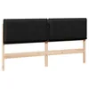 Image de vidaXL Tête de lit capitonnée Naturel et Noir 200 cm Pin Massif, Têtière en Velours Chic, pièce en Bois Massif pour déco Moderne, ajout Cosy au Style élégant