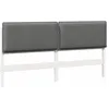 Image de vidaXL Tête de lit capitonnée Blanc et Gris Clair 200 cm Pin Massif, Têtière en Velours Chic, pièce en Bois Massif pour déco Moderne, ajout Cosy au Style élégant