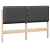 Image de vidaXL Tête de lit capitonnée Gris Naturel et Foncé 140 cm Pin Massif, Tête de lit en Tissu Chic, pièce Cozy pour Votre Chambre, Design Moderne, Bois Solide pour Un Espace Relax