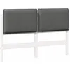 Image de vidaXL Tête de lit capitonnée Blanc et Gris Clair 135 cm Pin Massif, Tête de lit en Tissu Chic, pièce Cozy pour Votre Chambre, Design Moderne, Bois Solide pour Un Espace Relax