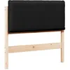 Image de vidaXL Tête de lit capitonnée Naturel et Noir 80 cm Pin Massif, Tête de lit en Tissu Chic, pièce Cozy pour Votre Chambre, Design Moderne, Bois Solide pour Un Espace Relax