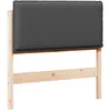 Image de vidaXL Tête de lit capitonnée Gris Naturel et Foncé 75 cm Pin Massif, Têtière en Velours Chic, pièce en Bois Massif pour déco Moderne, ajout Cosy au Style élégant