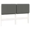 Image de vidaXL Tête de lit capitonnée Blanc et Gris Clair 160 cm Pin Massif, Déco de Chambre Tendance, tête de lit Minimaliste, Bois de pin Solide, Cadre de lit Moderne, pièce Accent rectangulaire