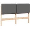 Image de vidaXL Tête de lit capitonnée Marron et Gris Clair 135 cm Pin Massif, Design de Chambre Moderne, tête de lit en pin rectangulaire, Accent Minimaliste Chic, Meuble élégant et Durable