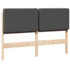 Image de vidaXL Tête de lit capitonnée Brun et Gris foncé 120 cm Pin Massif, Déco de Chambre Tendance, tête de lit Minimaliste, Bois de pin Solide, Cadre de lit Moderne, pièce Accent rectangulaire