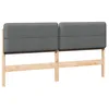Image de vidaXL Tête de lit capitonnée Marron et Gris Clair 200 cm Pin Massif, Têtière élégante, rectangulaire, Design Moderne rembourré, Accessoire Robuste, améliore Votre Espace Sommeil