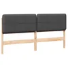 Image de vidaXL Tête de lit capitonnée Brun et Gris foncé 200 cm Pin Massif, Têtière élégante, rectangulaire, Design Moderne rembourré, Accessoire Robuste, améliore Votre Espace Sommeil