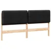 Image de vidaXL Tête de lit capitonnée Marron et Noir 200 cm Pin Massif, Têtière élégante, rectangulaire, Design Moderne rembourré, Accessoire Robuste, améliore Votre Espace Sommeil