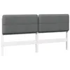 Image de vidaXL Tête de lit capitonnée Blanc et Gris Clair 180 cm Pin Massif, Têtière élégante, rectangulaire, Design Moderne rembourré, Accessoire Robuste, améliore Votre Espace Sommeil