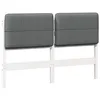 Image de vidaXL Tête de lit capitonnée Blanc et Gris Clair 160 cm Pin Massif, Tête de lit rectangulaire élégante, Accessoire Moderne pour Une Chambre Tendance, Partie de lit Durable
