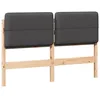 Image de vidaXL Tête de lit capitonnée Brun et Gris foncé 140 cm Pin Massif, Têtière élégante, rectangulaire, Design Moderne rembourré, Accessoire Robuste, améliore Votre Espace Sommeil