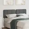 Image de vidaXL Tête de lit capitonnée Blanc et gris clair 140 cm Pin massif