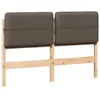 Image de vidaXL Tête de lit capitonnée Marron et Taupe 135 cm Pin Massif, Têtière élégante, rectangulaire, Design Moderne rembourré, Accessoire Robuste, améliore Votre Espace Sommeil