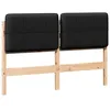 Image de vidaXL Tête de lit capitonnée Marron et Noir 120 cm Pin Massif, Tête de lit rectangulaire élégante, Accessoire Moderne pour Une Chambre Tendance, Partie de lit Durable