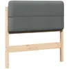 Image de vidaXL Tête de lit capitonnée Marron et Gris Clair 100 cm Pin Massif, Tête de lit rectangulaire élégante, Accessoire Moderne pour Une Chambre Tendance, Partie de lit Durable