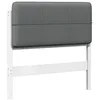 Image de vidaXL Tête de lit capitonnée Blanc et Gris Clair 80 cm Pin Massif, Tête de lit rectangulaire élégante, Accessoire Moderne pour Une Chambre Tendance, Partie de lit Durable